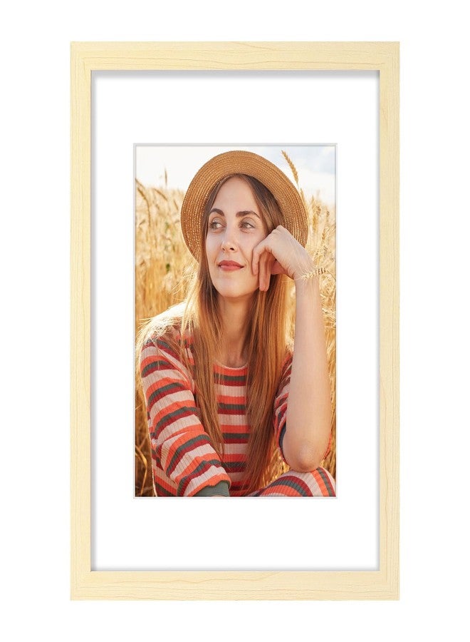 Vittanly إطار صور فيتانلي مقاس 11×14 بوصة، لعرض صور مقاس 8×10 بوصة مع حافة داخلية أو 11×14 بوصة بدون حافة داخلية، مصنوع من الخشب المصنّع مع زجاج شبكي مقاوم للكسر، إطار صور للتعليق على الحائط، لون طبيعي، عبوة واحدة - Image 1